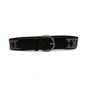 Banana Republic Y2K Black Silver Studded Leather Belt S